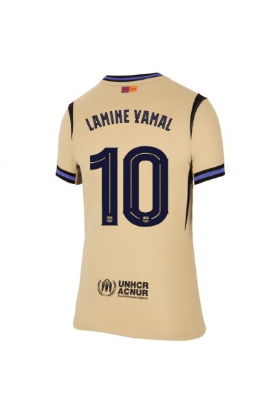 Barcelona Lamine Yamal #10 Jalkapallovaatteet Naisten Vieraspaita 2025-26 Lyhythihainen Barcelona Lamine Yamal #10 Jalkapallovaatteet Naisten Vieraspaita 2025-26 Lyhythihainen